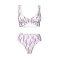 thumbnail image 5 of Honeii Lavender Flowers Print Women’s Bikini Set,Two Piece Swimsuit Bathing Suits,Stylish High Elasticity Swimwear for Beach and Pool, 5 of 7