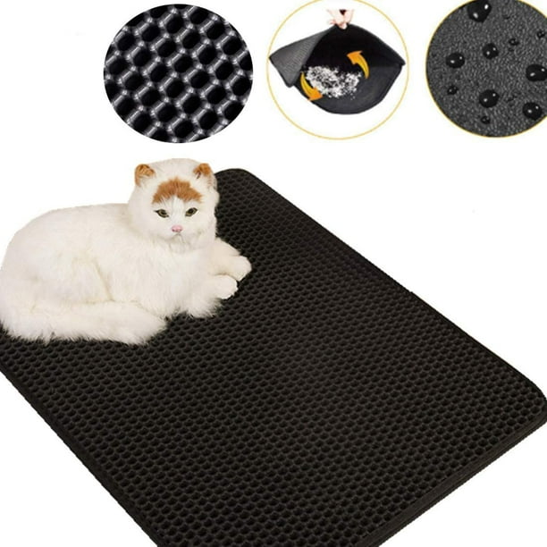 Litter Box Mat Small 30x30cm Double Food Mats Honeycomb Cat Litter Mat Rugs Cat Litter Boxes Easy To Clean Walmart Com Walmart Com
