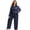 Blue, variant on Baozhu Womens 2 Piece Silk Satin Pajama Set Long Sleeve Lounge Sets V neck Solid Color Button Down Shirts With a Pocket and Pants PJs Soft Sleepwear Sets,XL-5XL