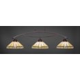 thumbnail image 1 of Bow 3 Light Bar Shown In Dark Granite Finish With 15 Honey & Brown Mission Art Glass, 1 of 2