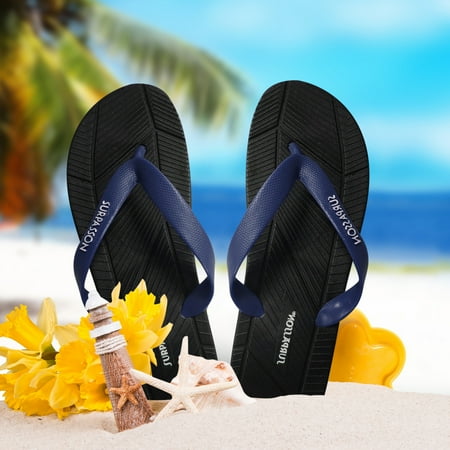 

Vedolay Summer Slippers Soft Ribbed Knit Closed Back Men Slipper Multiple Layered Comfy Blue 10.5