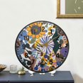 thumbnail image 4 of Yayeee Wall Clock Battery Operated 11.9" Silent Quartz Non-Ticking for Living Room Decor, Purple Flowers, 4 of 8