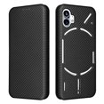 thumbnail image 1 of Carbon Fiber Flip Leather Case Compatible With Nothing Phone 1, Magnetic Wallet Card Slot Slim Cover, 1 of 5