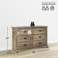thumbnail image 3 of Prepac Salt Spring Compact 6-Drawer Double Dresser, Drifted Gray, 3 of 13