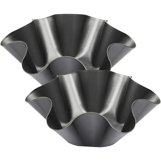 tazones antiadherentes grandes para tortillas de acero al carbono, moldes para hornear, tostadas, ensaladas, 6 u 8 pulgadas