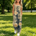thumbnail image 4 of Coerni Boho Floral Jumpsuits for Girls Adjustable Spaghetti Strap Harems Rompers Summer Plus Size Casual Overalls with Pockets, 4 of 4