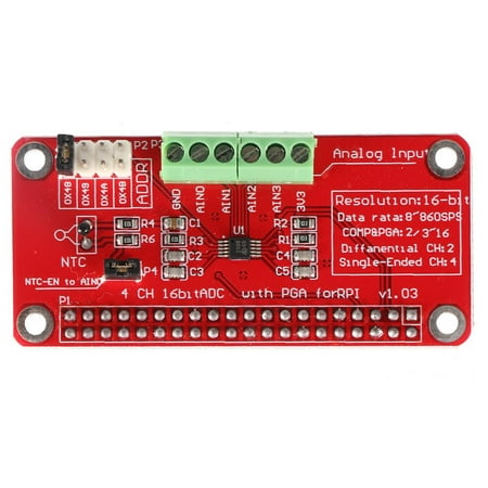 

Compatible for Raspberry Pi ADS1115-ADC Module 4-Channel 16Bit Module High Performance ADC Converter Module for Analog Sensor