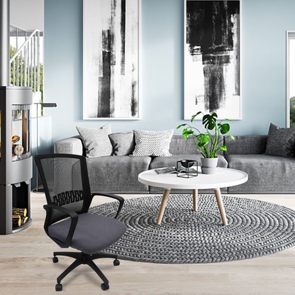 Healifty Grey Polyester Chair Seat Cover Protector with Elastic Fit, Non-Wrinkle Dining Chair Cushion Shield