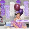 thumbnail image 5 of 6 Packs Jellyfish Paper Lanterns Hanging Mermaid Wishes Lantern Under The sea Ocean Theme Party Supplies Great for Kids Birthday Decors, Baby Shower Baby Room (Purple White）, 5 of 12