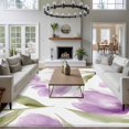 thumbnail image 5 of Rectangle Rug 6x9ft Area Rug, Spring Purple Flower Petals on White Area Rugs for Living Room Bedroom, Watercolor Floral Floor Mat Non-Slip Non-Shedding Carpet Indoor Accent Rugs, 5 of 9