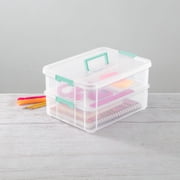 Sterilite Stack and Carry 2 Layer Handle Box - Stackable Storage Bins - 4 Pack