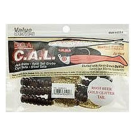 DOA 82411 C.A.L. Paddle Tail Grub 3 Rootbeer/Gold Tail 12 Per Pack