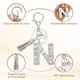 thumbnail image 3 of Llave de letra inicial Uxcell con borlas y perlas, llavero de letra N brillante con strass y anillo para llaves para bolso, carteras, llaves de coche, taza, plata, 3 of 7