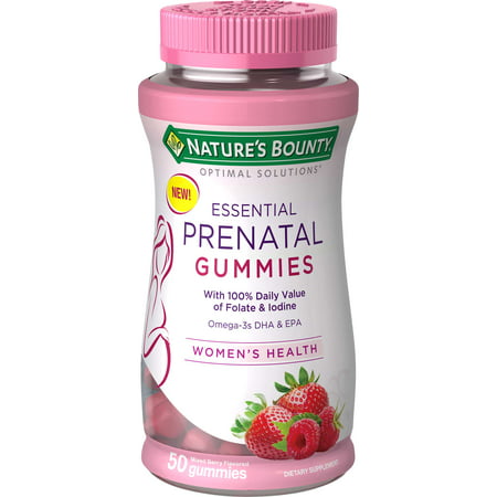 Nature's Bounty Optimal Solutions Essential Prenatal Gummies, 50 (Best Prenatal Vitamins For Hair)