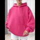 thumbnail image 4 of Sudadera Holgada de Larga con Capucha para Mujer, Estilo Informal, para Otoño e Invierno. Vino Tinto M, 4 of 8