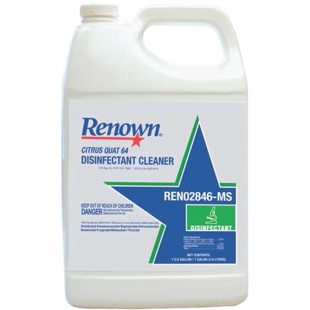 RENOWN® CITRUS QUAT 64 DISINFECTANT CLEANER, 1 GALLON per 2 Gallon