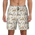 thumbnail image 2 of Picia Retro Rabbit pattern Mens Swim Trunks with Compression Liner Stretch Beach Shorts Quick Dry with Zipper Pockets No-Chafing Board Shorts-Small, 2 of 9