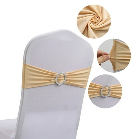 

Hotel Wedding Banquet Chair Back Cover Decoration Free Bow Chair Cover Chair Streamer Elastic Strap