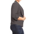 thumbnail image 2 of Women's Plus Size Lightweight Draped Neck Open Front Solid Blazer Jacket, 2 of 3