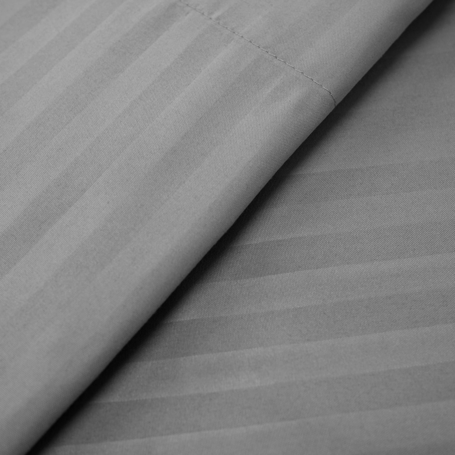 Dobby Stripe Sheets - 6 Piece 1500 Supreme Collection Fine Brushed Microfiber Deep Pocket Sheet Set - Silver, Cal King