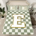 thumbnail image 2 of Castle Fairy Personalized Initial 4 Pieces Queen Sheet Sets for Kids,Geometric Lattice Ultra Soft Flat Sheet,Golden Glitter Queen Fitted Sheet,Luxury Bedroom Decor, 2 of 7
