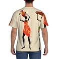 thumbnail image 3 of Bixox Men's African Women Printed Short Sleeve Skinny Athletic T-Shirt, 3 of 6
