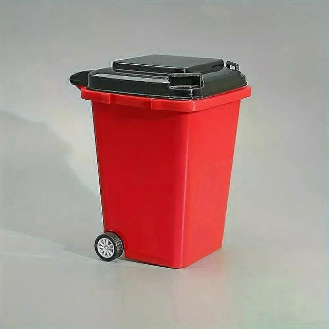 1pc Portable Mini Office Desk Trash Bin Pen Holder - Office Supplies Storage
