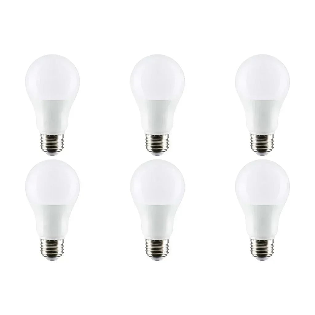 Satco 8.8-Watt LED E26 Light Bulbs, 2700K, 25000 Hour Rating, Dimmable, 6 Pack