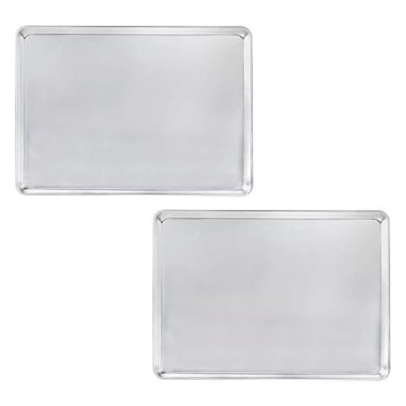 - 2/3 Size Aluminum Sheet Pan 16" x 22" Baking Sheets 20 Gauge Set of 2- Baking Pan Baking Tray Cookie Sheet Baking Sheet Perfect for Baking Roasting