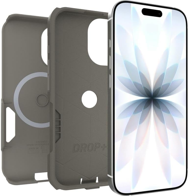 OtterBox iPhone 17 (Only) Bundle: Commuter Series MagSafe Case & Screen Protector - Grey Comfort (Beige) - Built-in magnets - Thin & Protective - with Port Protection - Non-Retail Packaging