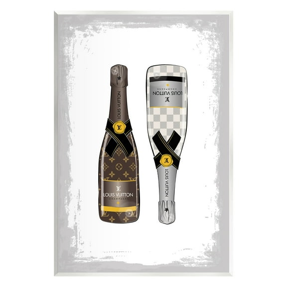 Stupell Industries Patterned Champagne Bottles Food & Beverage Painting Unframed Art Print Wall Art, 10 x 15