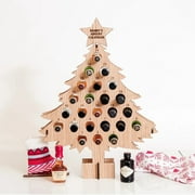 LOVECOM Christmas Tree Advent Calendar - Wine Bottle Rack - Countdown to Christmas - 24 Bottle Wooden Wine Rack Shaped Christmas Tree