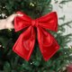 thumbnail image 5 of Adorno de terciopelo de árbol de Navidad sobredimensionado | Rojo Verde Dorado Flocked | Caja de regalo grande decorativa para el arco de boda navideña de 13,7"x11,8" | Bordes envueltos a mano, sin, 5 of 6