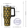 thumbnail image 2 of OBREWU Black Sunflower Tumbler with Handle and Lid,40oz Black Sunflower Double Wall Vacuum Insulated Tumbler,Black Sunflower Cups Gift for Women and Men, 2 of 7