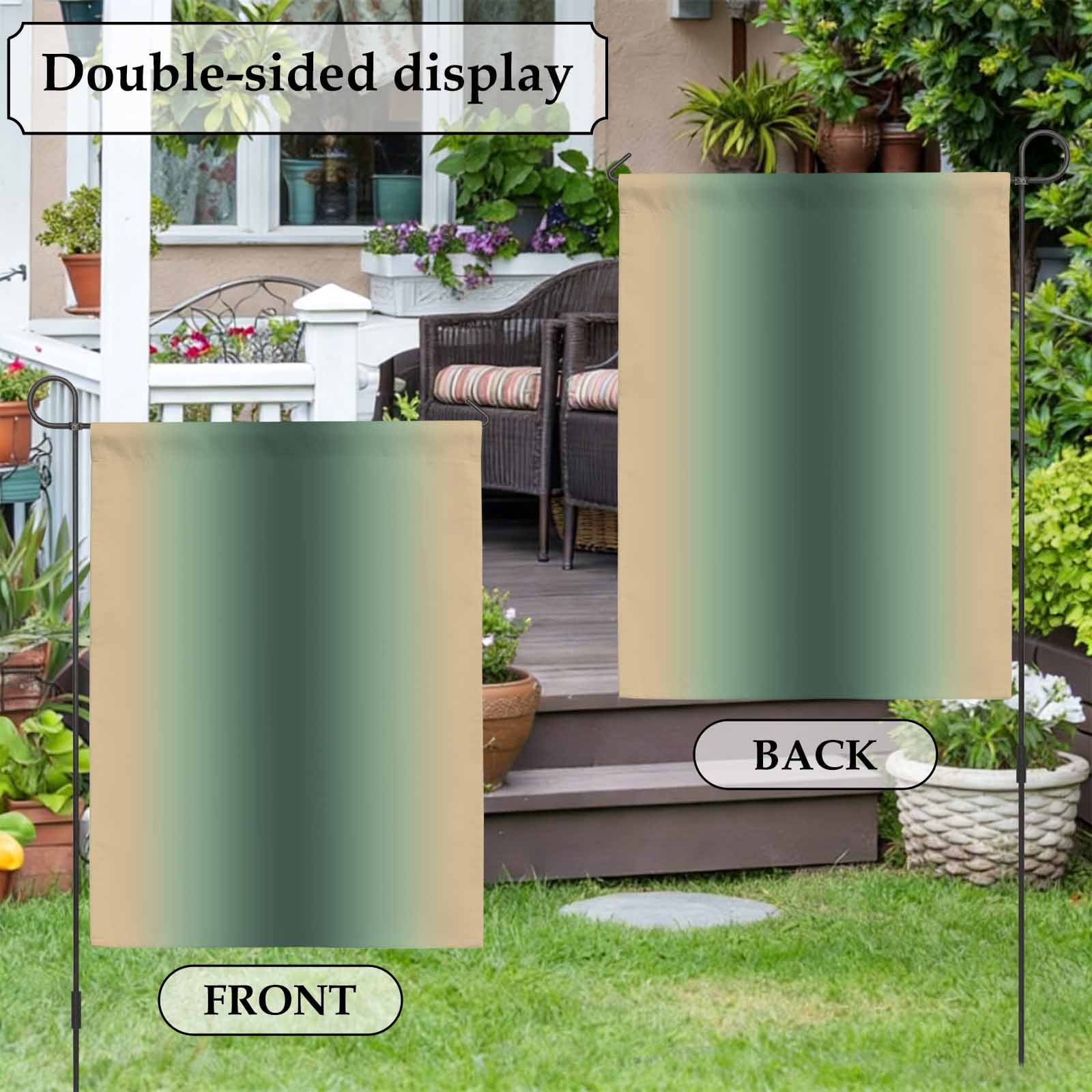 Yellow Forest Green Gradient House Flag 28 x 40 Inches, Minimalist Ombre Modern Art Weather Proof Outdoor Patio Flags Double Sided Small House Decoration for Yard Lawn Outside Home