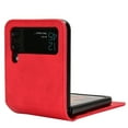 thumbnail image 3 of Feishell for Samsung Galaxy Z Flip4 Case,Galaxy Z Flip4 Luxury PU Leather Folding Protective Phone Case with ID Credit Card Slots Pocket Shockproof Protective Shell Cover,Red, 3 of 7