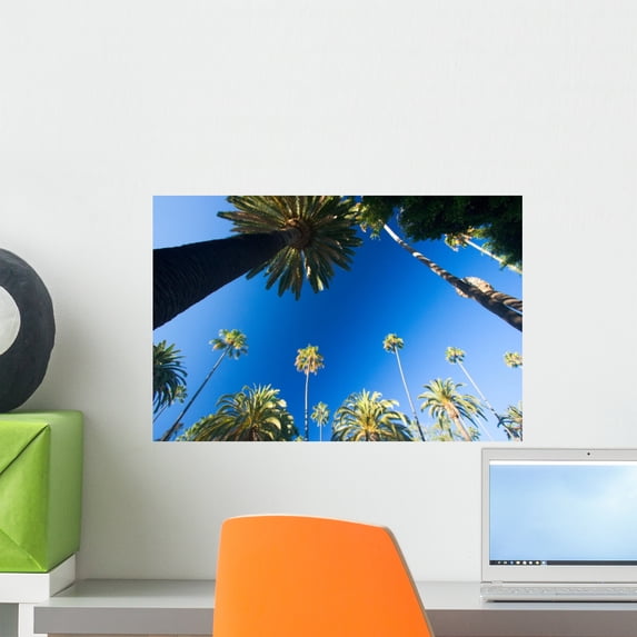 California Palm Trees Wall Mural by Wallmonkeys Peel and Stick Graphic (18 in W x 12 in H) WM199319