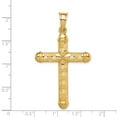 thumbnail image 4 of 14k Yellow Gold Hollow Hollow Diamond-cut Cross Charm Pendant, 4 of 7