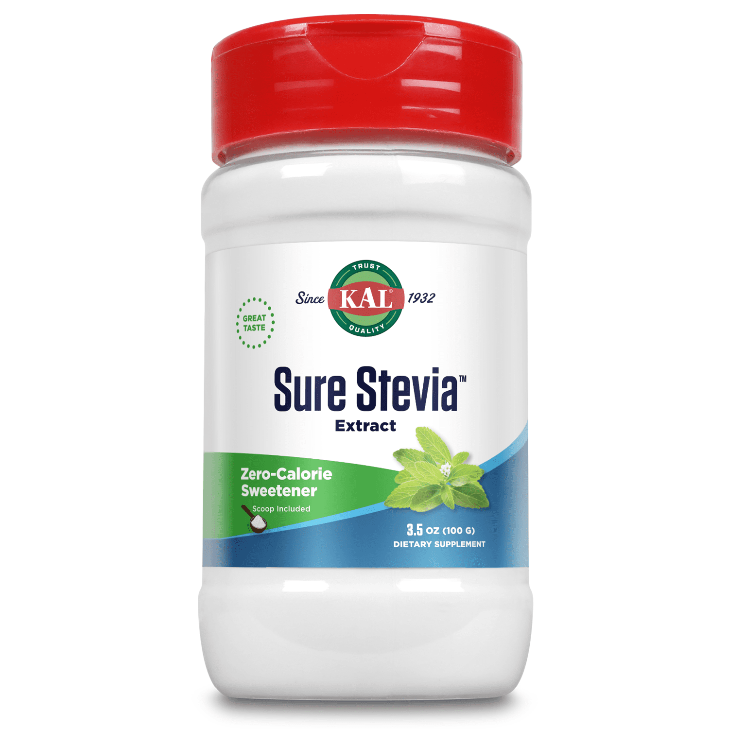 KAL Sure Stevia Extract Powder BestTasting, Zero Calorie, Low