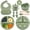 Green, variant on Lumikrypt Silicone Baby Feeding Set, 9 Pcs Baby Led Weaning Utensils, Baby Suction Bowl, Plates, Bib, Spoons Set, Sippy Cup with Straw, Baby Self Feeding Supplies Set