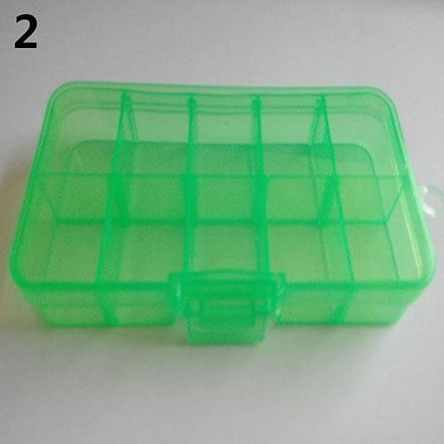 Jewelry Organizer, Plastic Jewelry Box(10 grids) with Movable Dividers Earring Storage