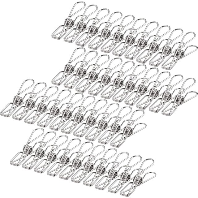 Paquete de 40 pinzas para ropa de acero inoxidable, pinzas para colgar ropa de acero inoxidable, pinzas para ropa para tendedero, pinzas para ropa, tarjeta fuerte