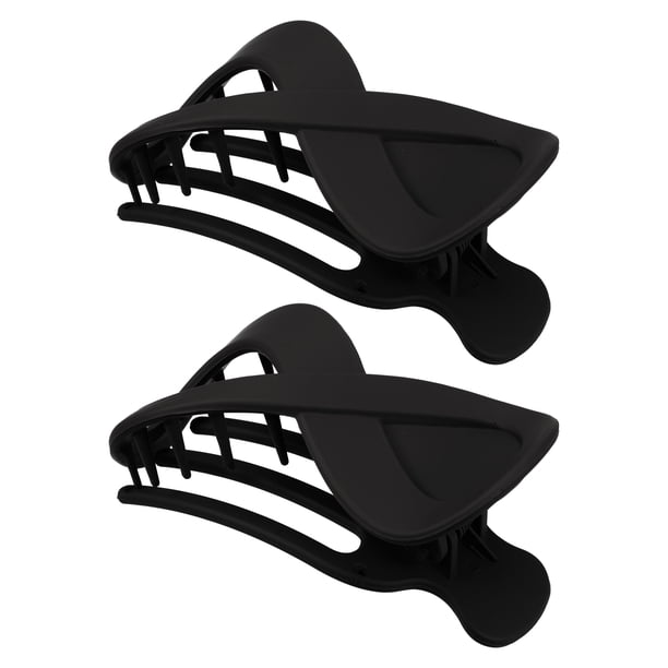 2 pinzas de plástico para el cabello, pinzas para el cabello, pasadores para el cabello para mujeres, negro mate, 3.39''x1.89''x0.91''