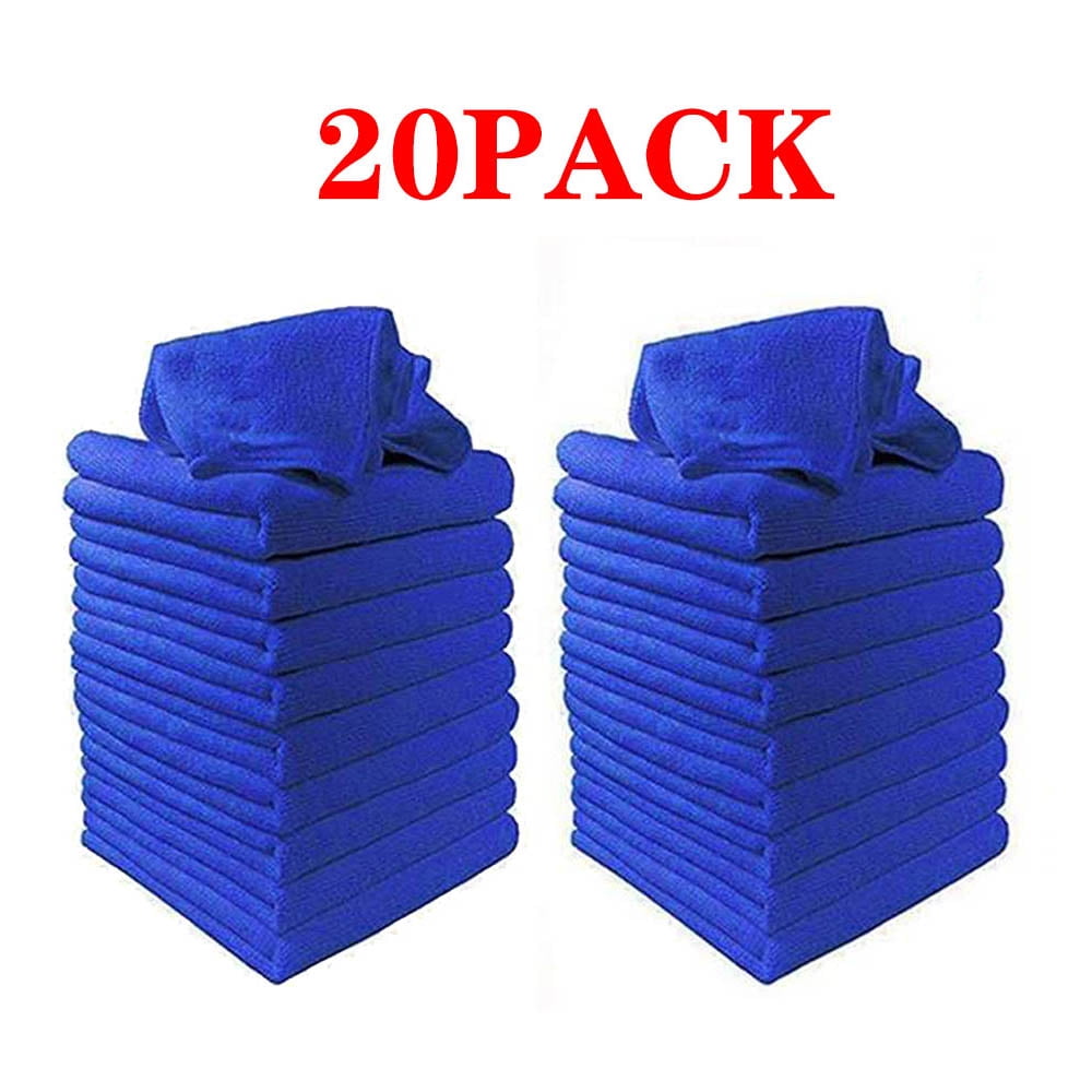 5PACK Cleaning Towel Soft Cloths Towels Cleaning Duster Microfiber Car Wash  Towel Water Absorption Anti-Static Wash Towel - (Blue) 