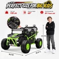 thumbnail image 4 of Conchico 36V Powered Ride on Toy for Big Kids, 2 Seater Electric Ride on Car with Rear Wheel Suspension, Bluetooth, Max Speed 8 mph, Aged 6+, Green, 4 of 8