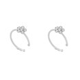 thumbnail image 4 of Guardurnaity Flor de diamantes de imitación falso aro anillo para la nariz Punk falso labio Clip chica nariz aro oreja aro anillo joyería para el cuerpo plata s 2piezas Guardurnaity CBP022834, 4 of 5