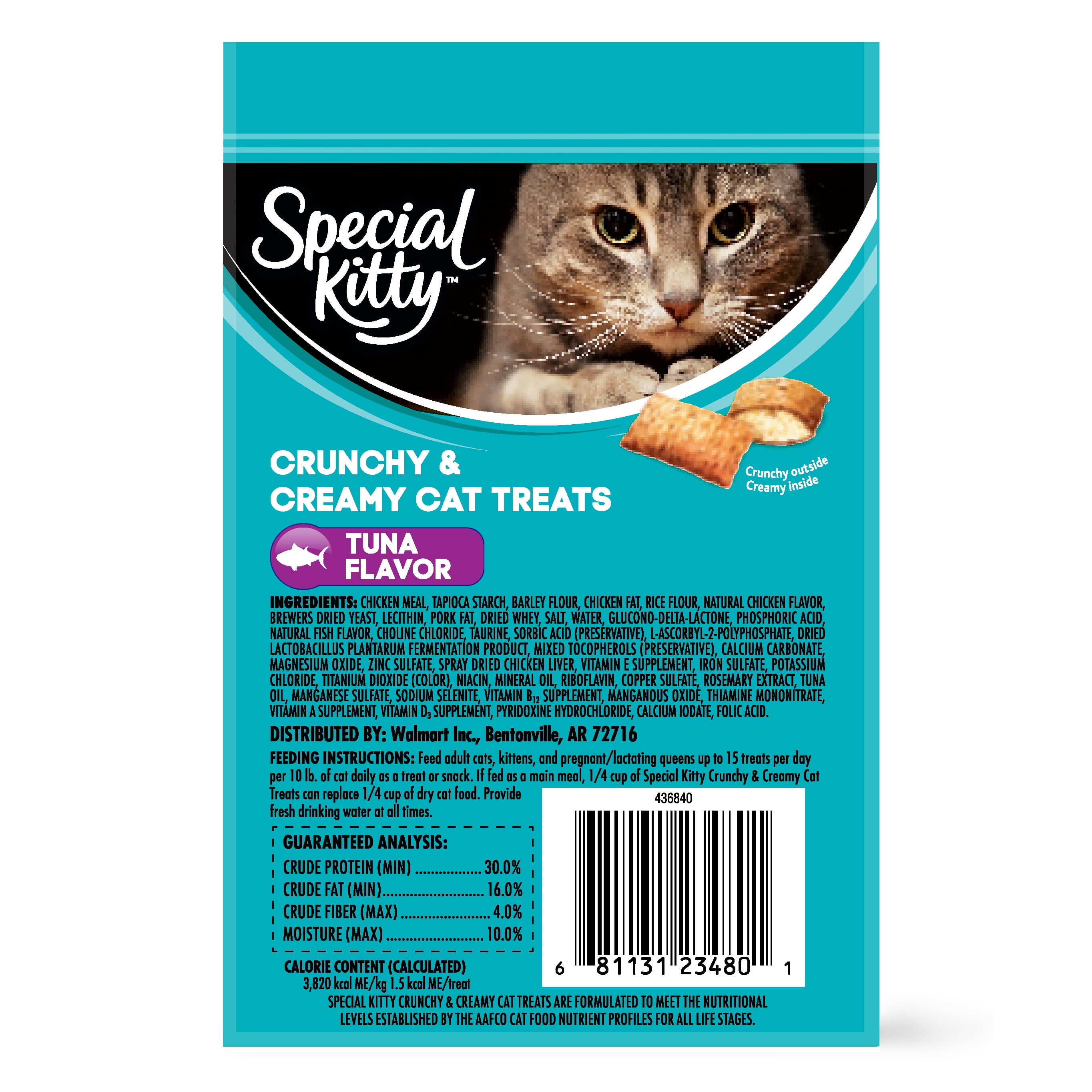 Special Kitty Crunchy & Creamy Cat Treats, Tuna Flavor, 3 oz