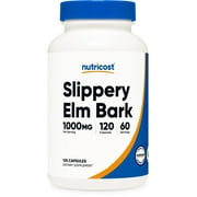 Nutricost Slippery Elm Bark Capsules 1000mg Per Serving, 120 Capsules - Non-GMO Supplement
