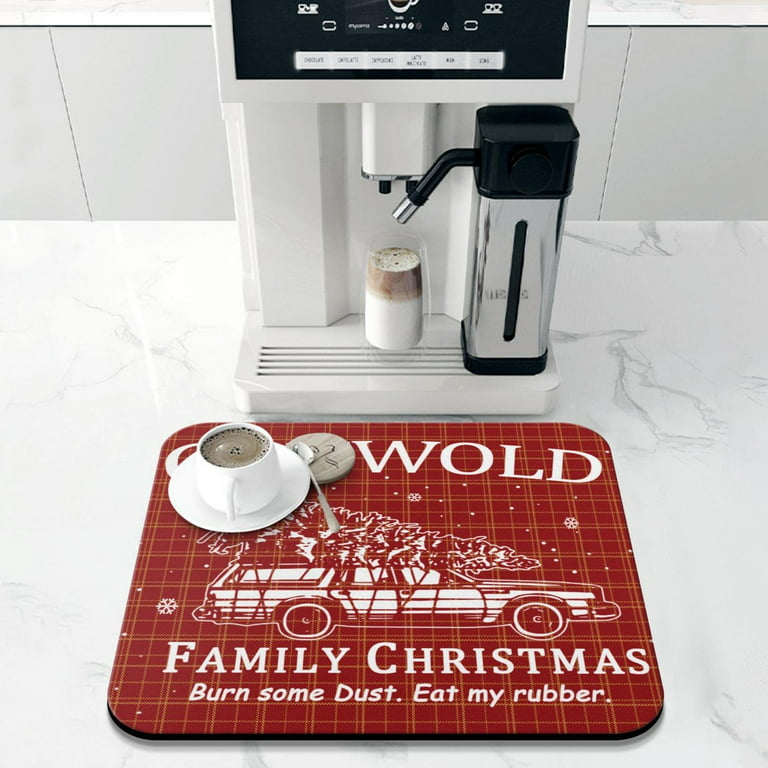 Vintage Red Merry Christmas Kitchen Mat Large Dish Drying Mat for Kitchen  Counter Coffee Station Bar Accessory Coffee Drying Pad Diatom Mud Absorbs  Water Dish Drying Mat 18 X 24/16 X 18 
