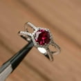 thumbnail image 2 of 2Ct Round Cut Lab Created Red Ruby Engagement Ring 14K White Gold Plated, 2 of 4